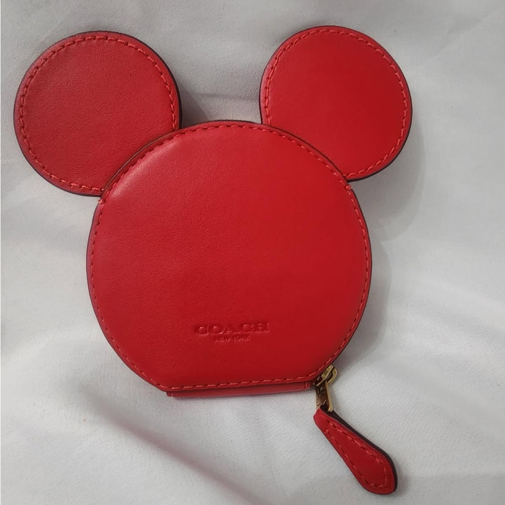 Disney x COACH Red Mickey Mouse Ear Coin Pouch